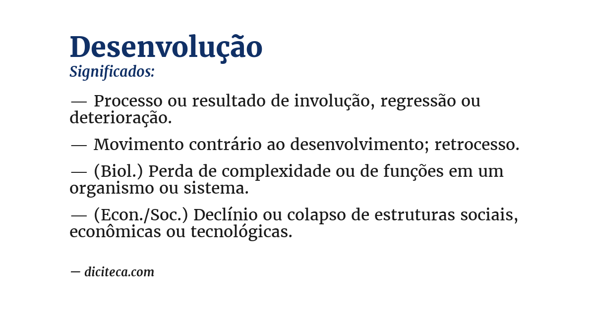 Significado de desenvolução