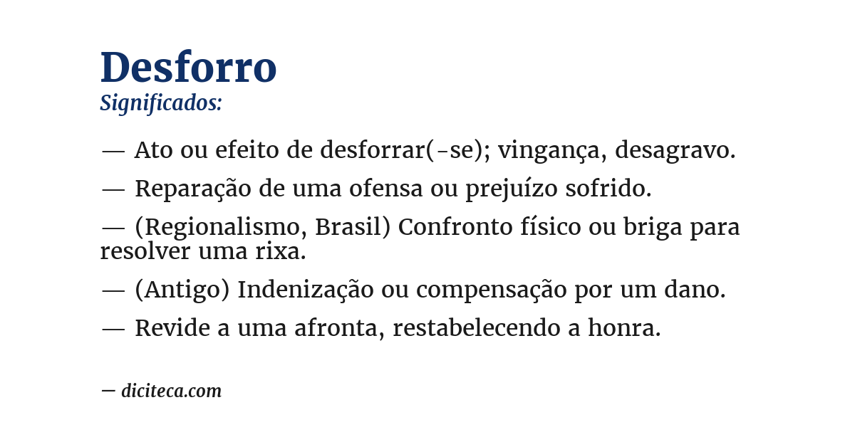 Significado de desforro