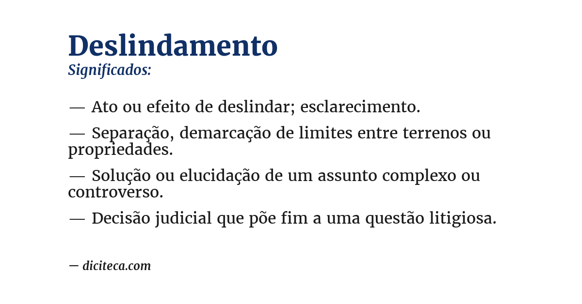 Significado de deslindamento