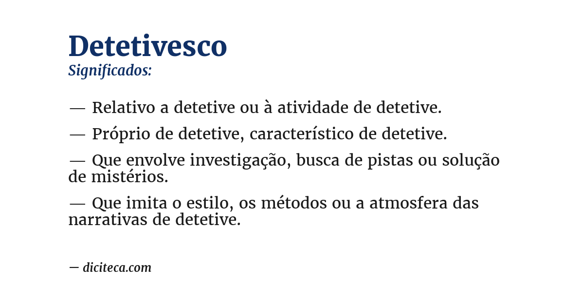 Significado de detetivesco
