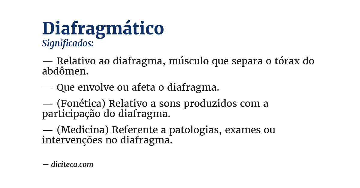 Significado de diafragmático