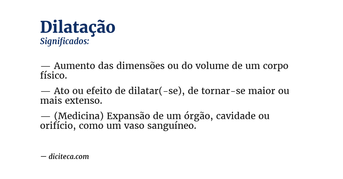 Significado de dilatação
