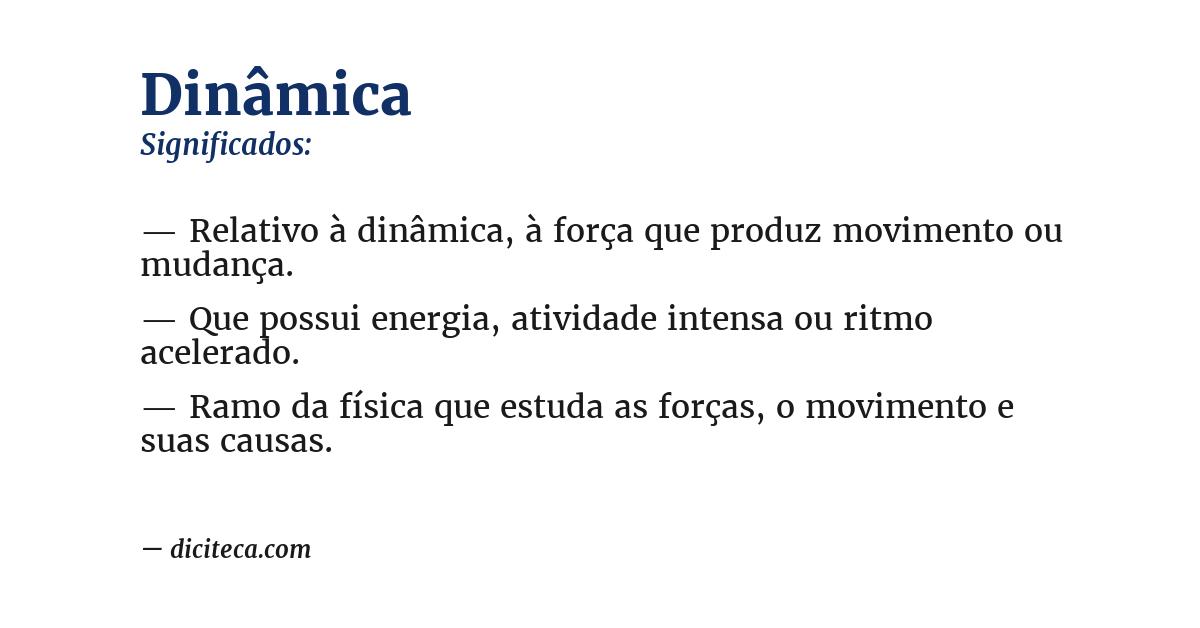 Significado de dinâmica