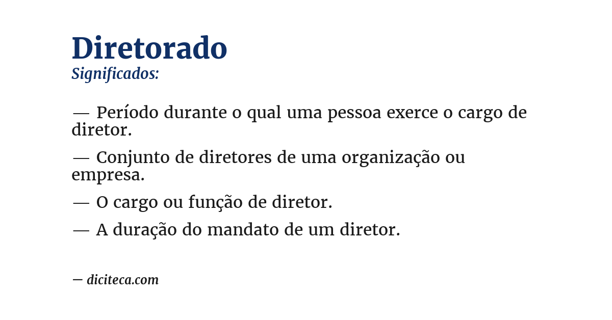 Significado de diretorado