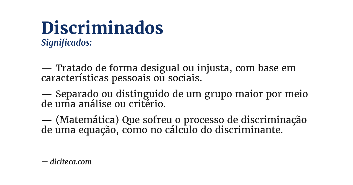 Significado de discriminados