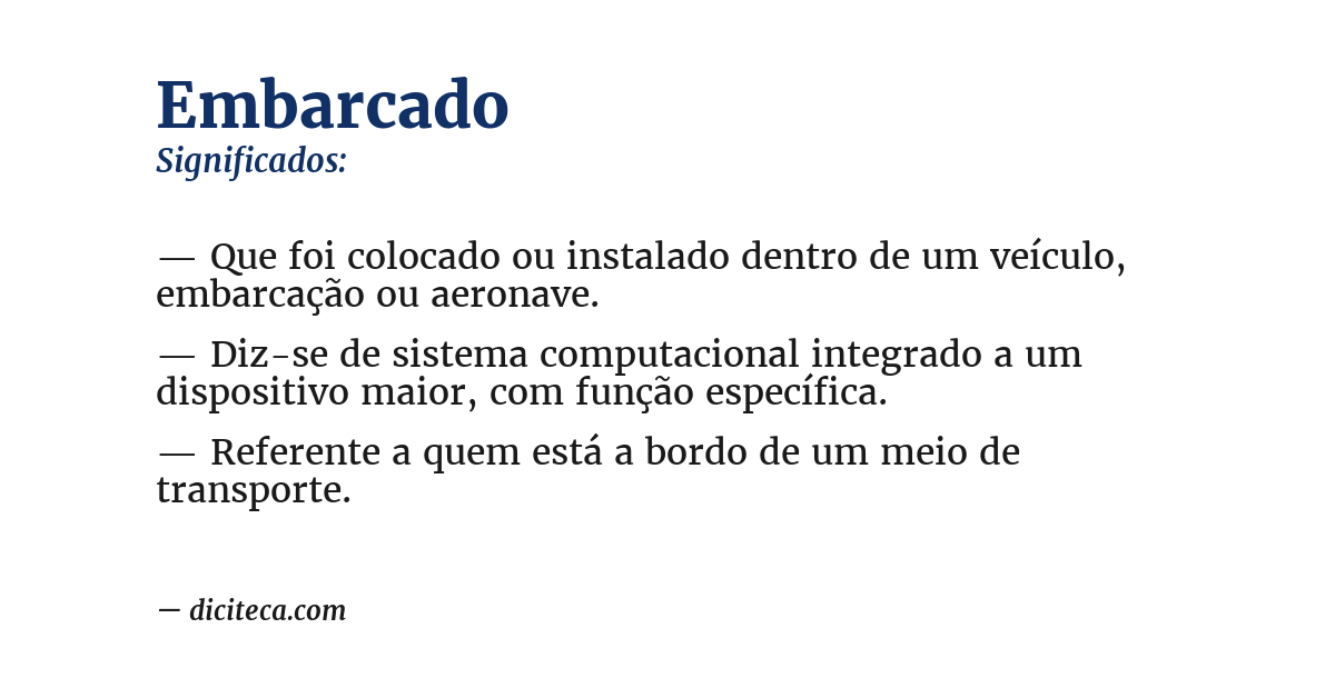 Significado de embarcado