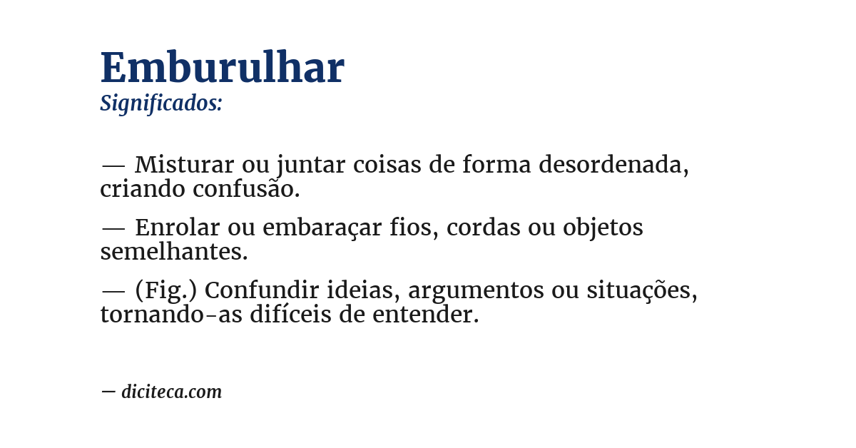 Significado de emburulhar
