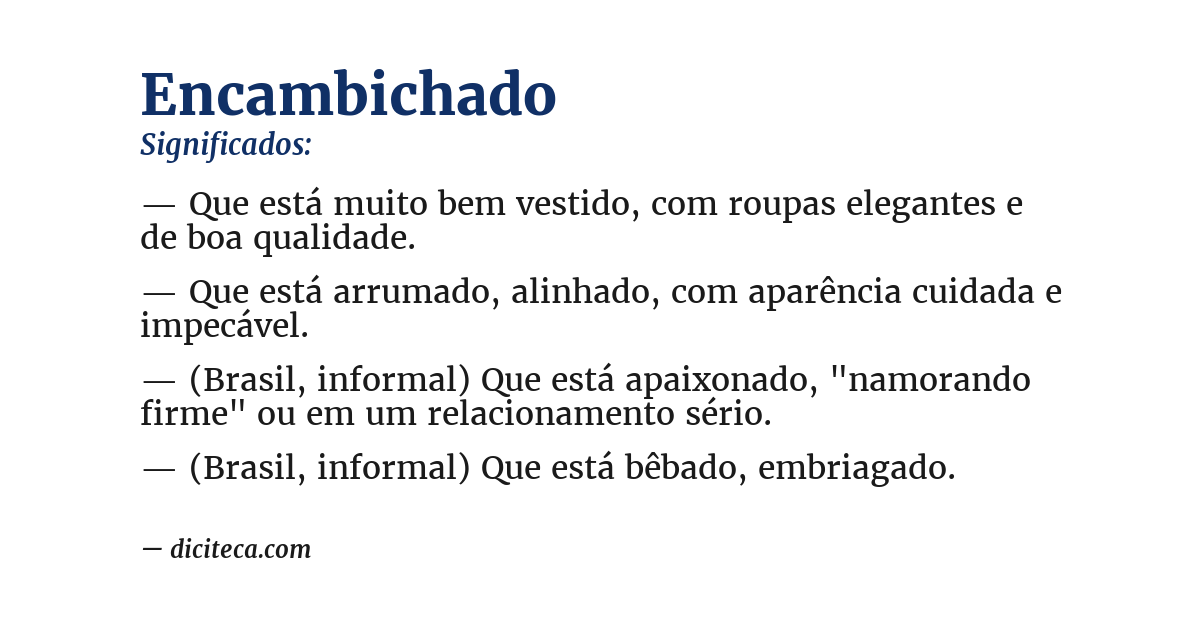Significado de encambichado
