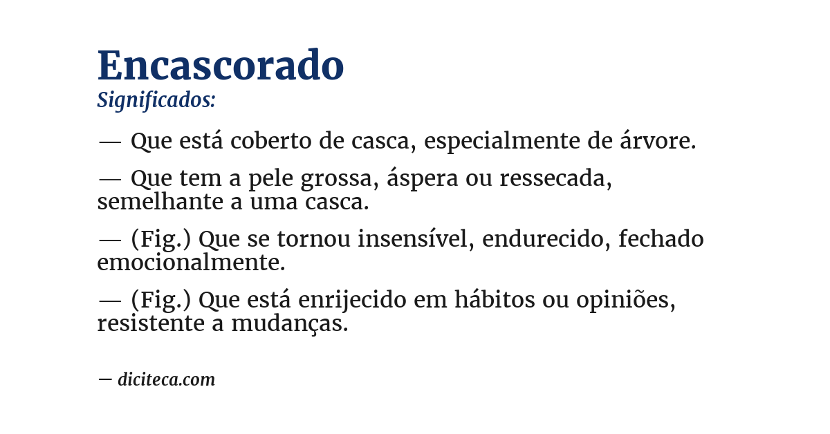 Significado de encascorado