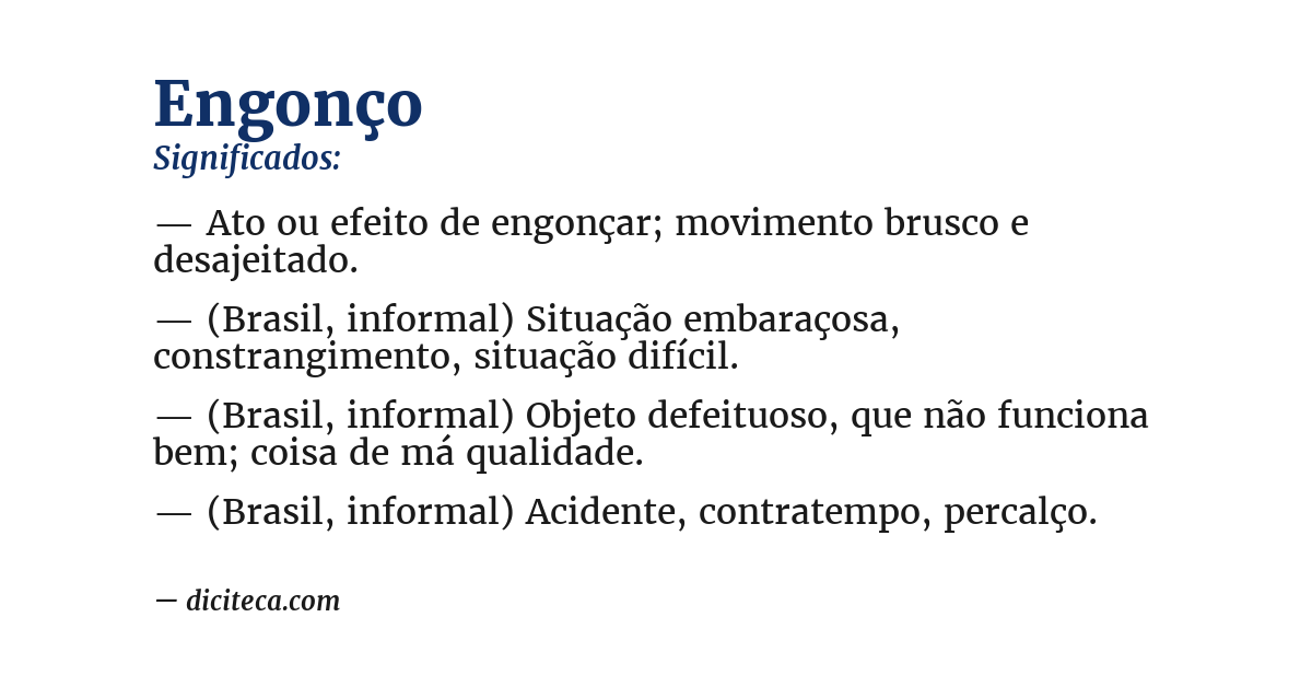 Significado de engonço