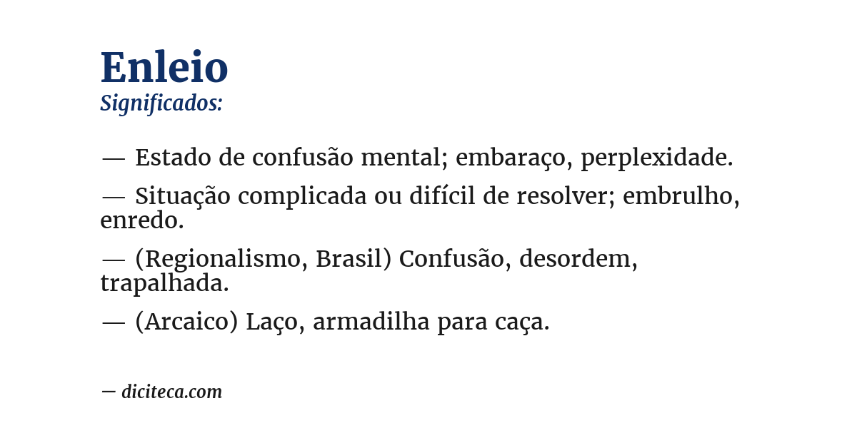 Significado de enleio