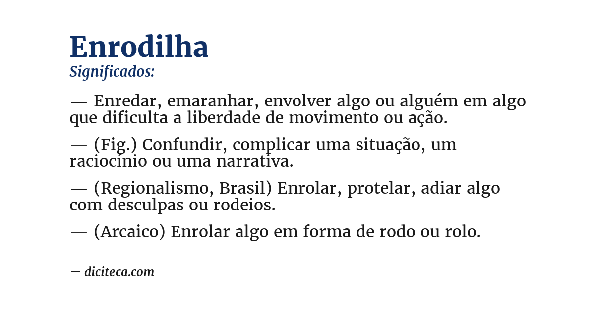 Significado de enrodilha
