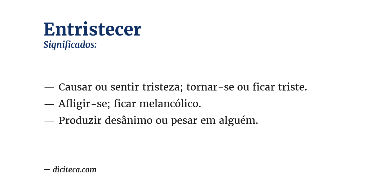 Significado de entristecer