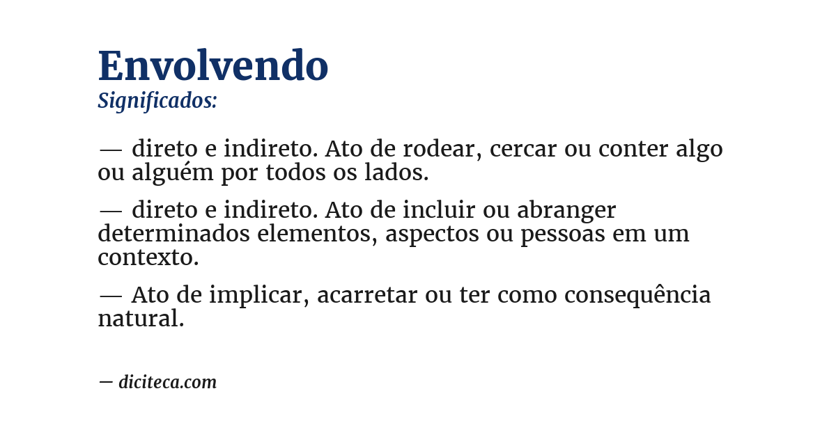 Significado de envolvendo