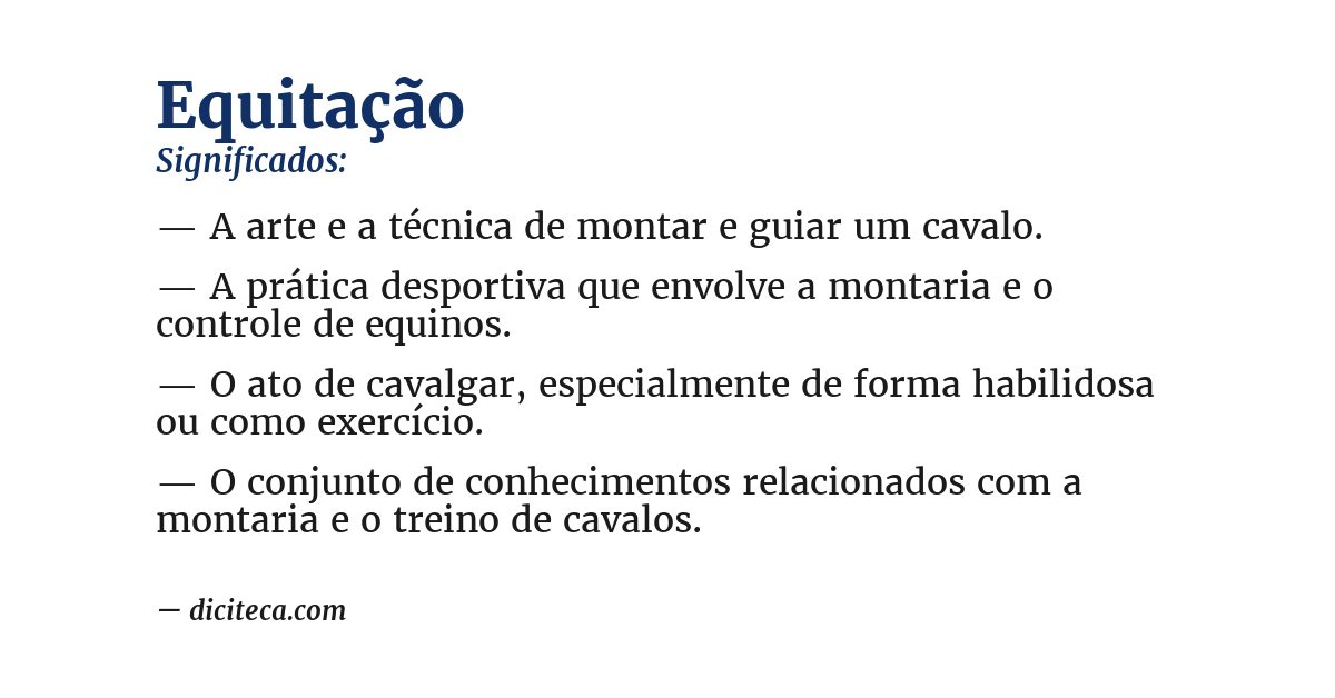 Significado de equitação