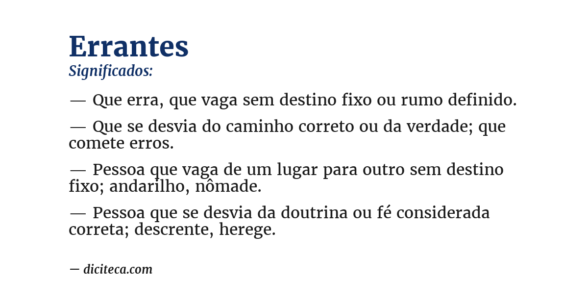 Significado de errantes