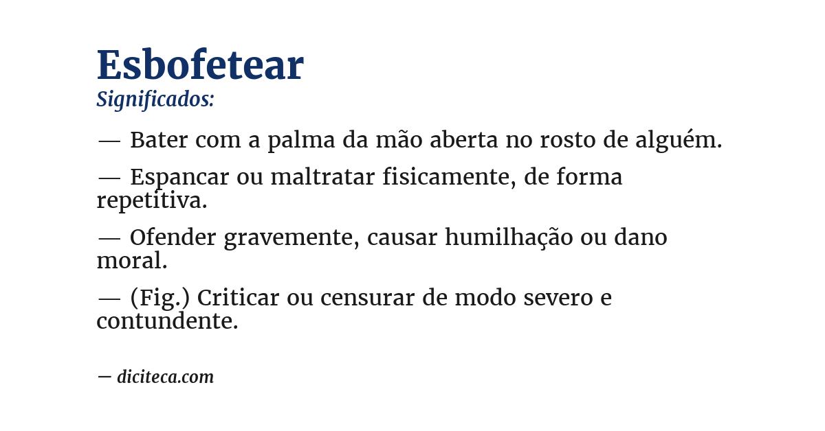 Significado de esbofetear