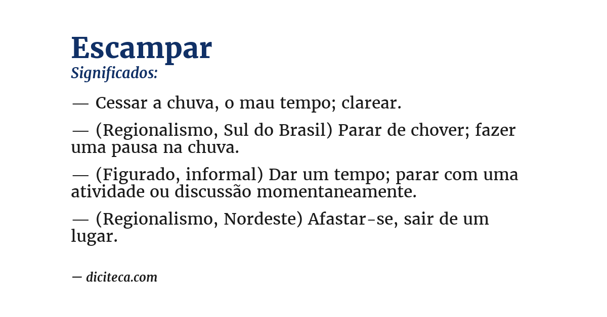 Significado de escampar