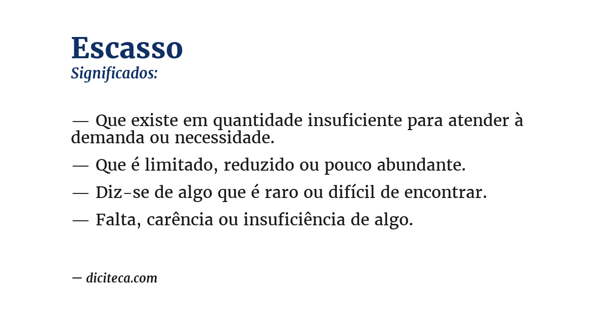 Significado de escasso