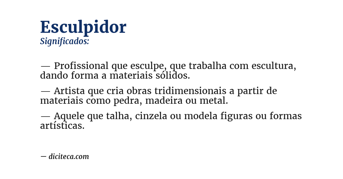 Significado de esculpidor