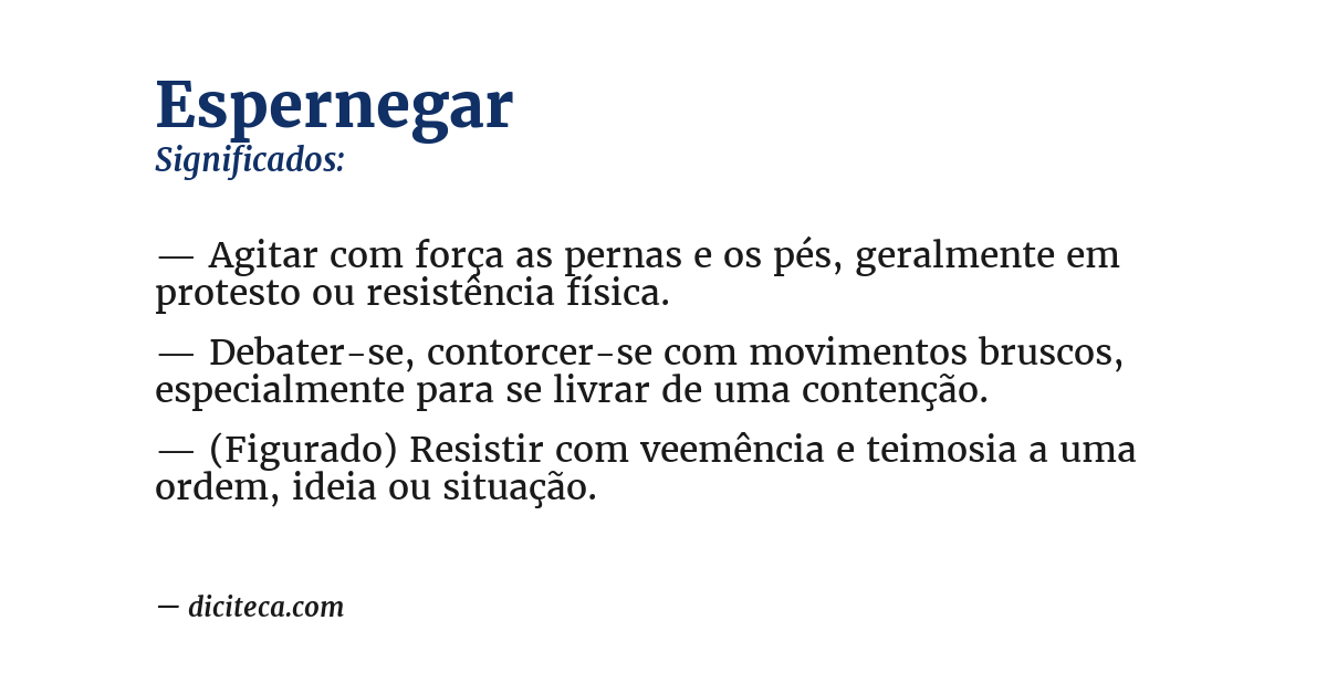 Significado de espernegar