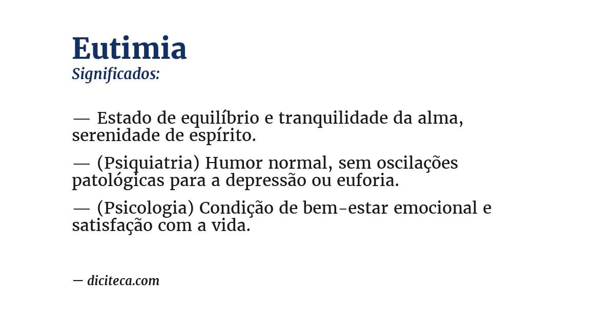 Significado de eutimia