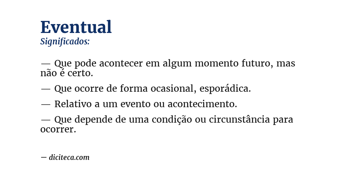 Significado de eventual