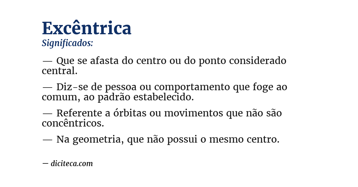 Significado de excêntrica