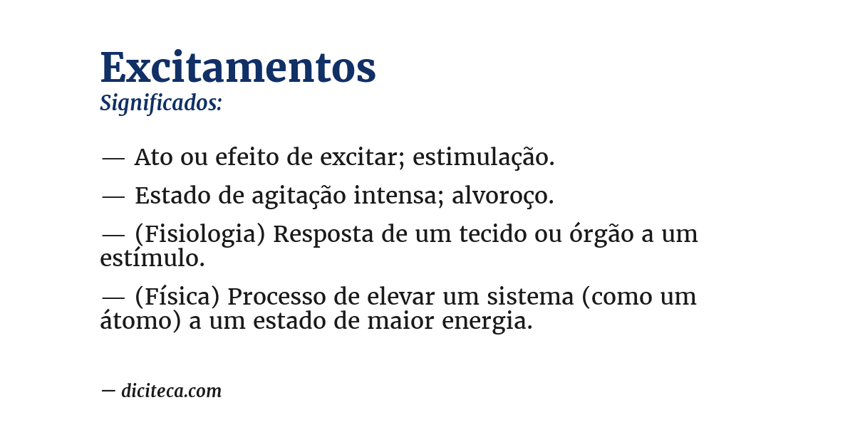 Significado de excitamentos