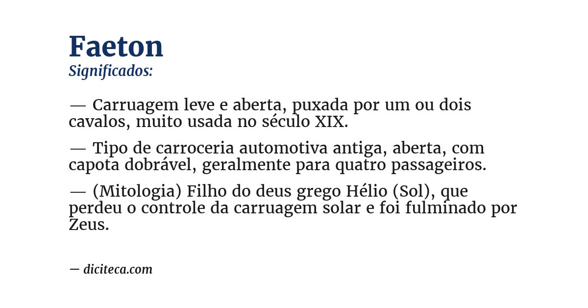 Significado de faeton