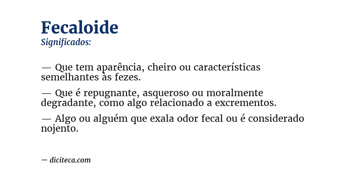 Significado de fecaloide