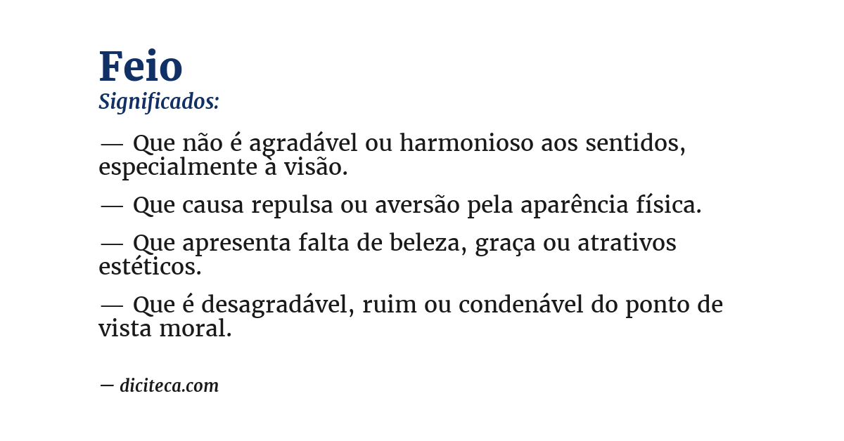 Significado de feio