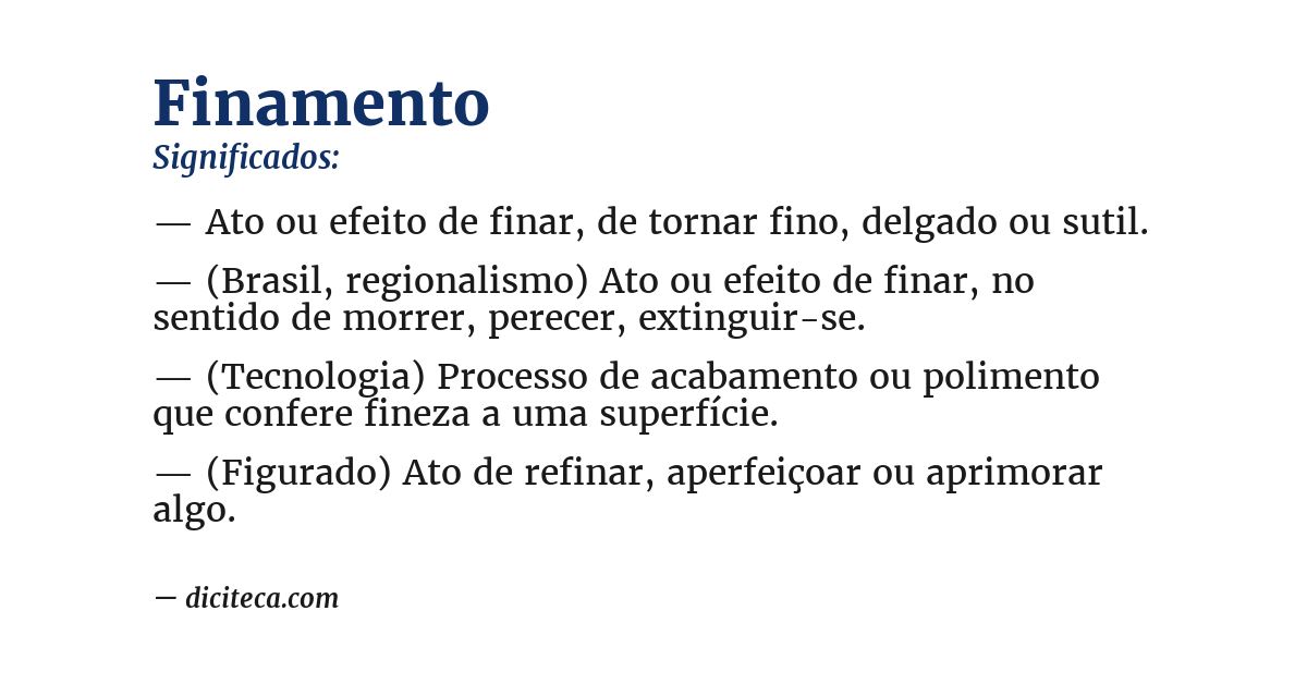 Significado de finamento