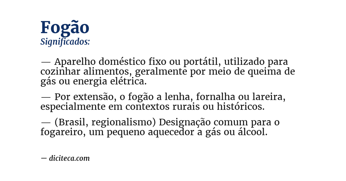 Significado de fogão
