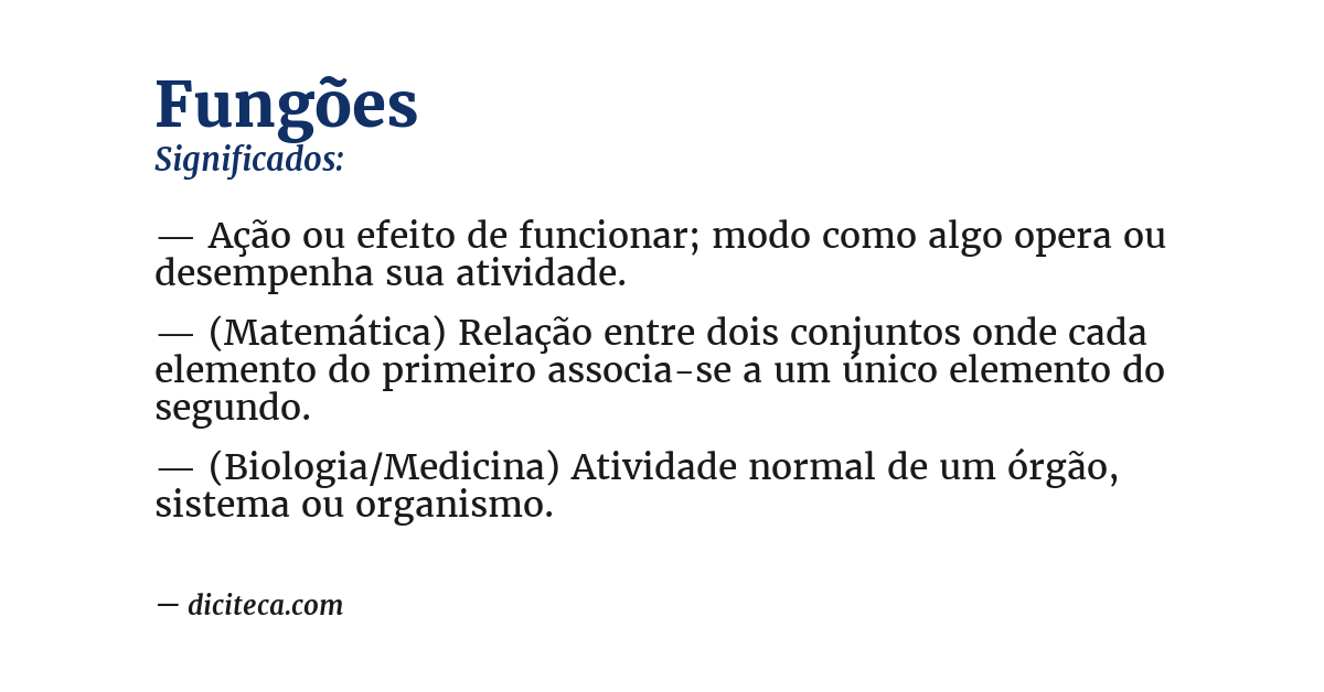 Significado de fungões