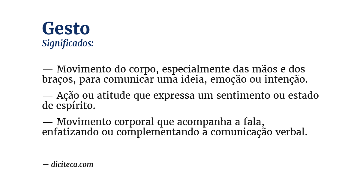 Significado de gesto