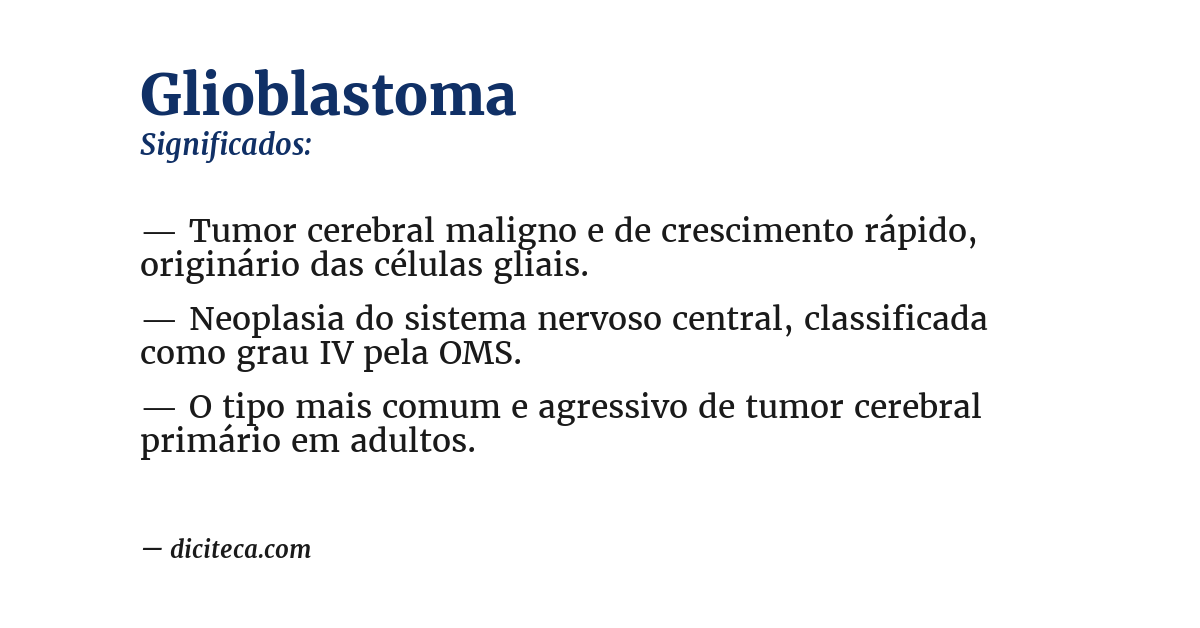 Significado de glioblastoma