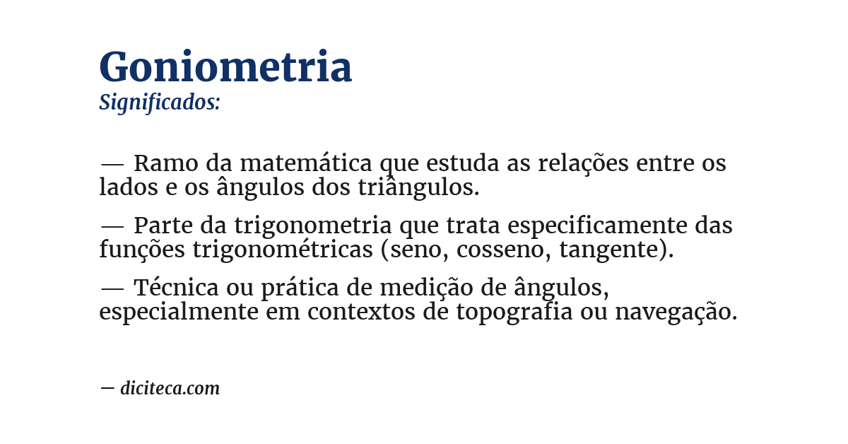 Significado de goniometria