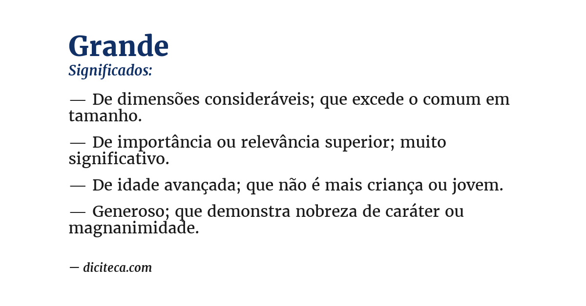 Significado de grande
