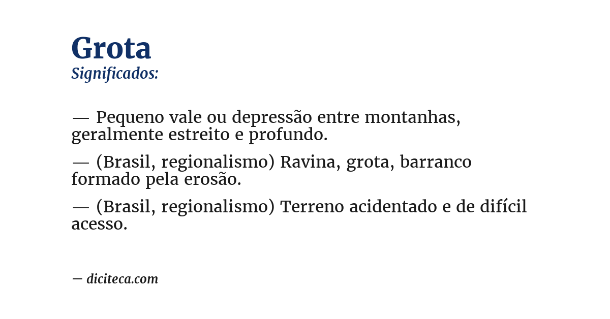 Significado de grota