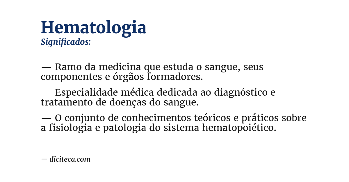 Significado de hematologia