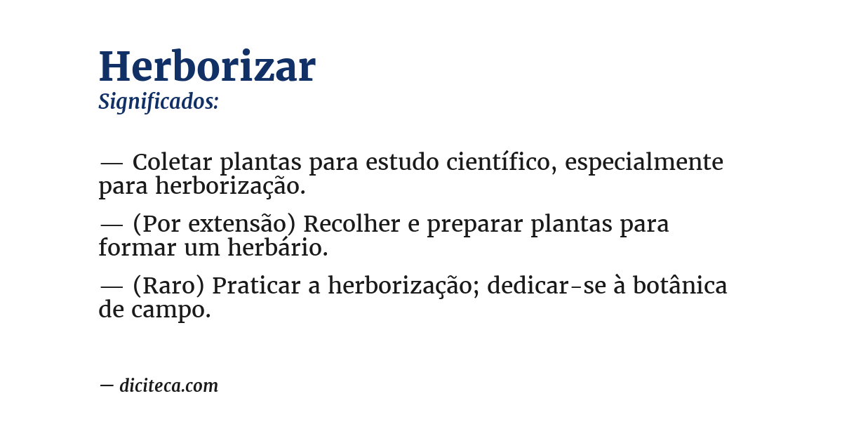 Significado de herborizar