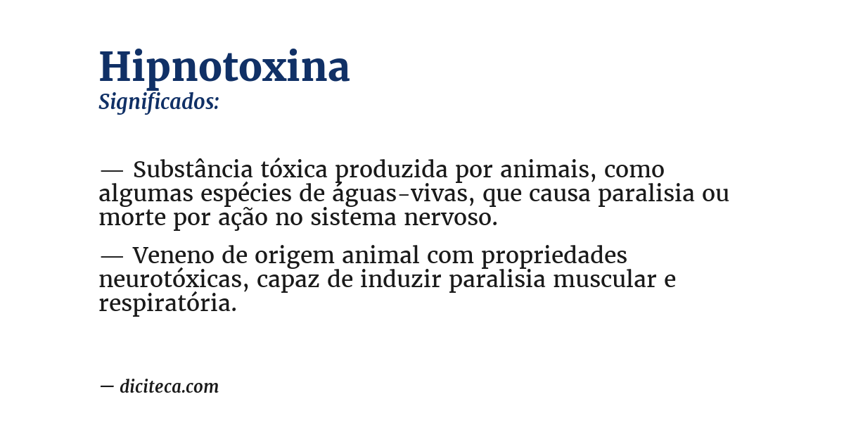Significado de hipnotoxina
