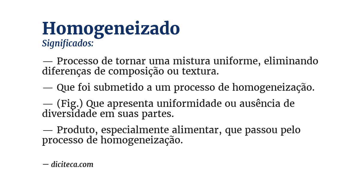 Significado de homogeneizado