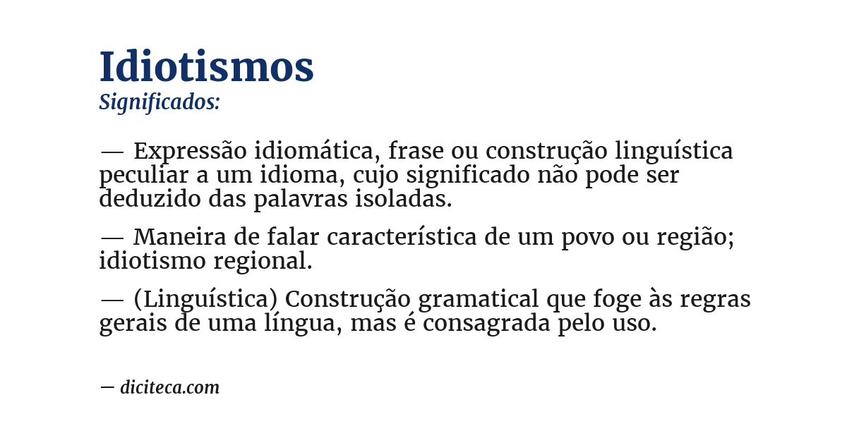 Significado de idiotismos