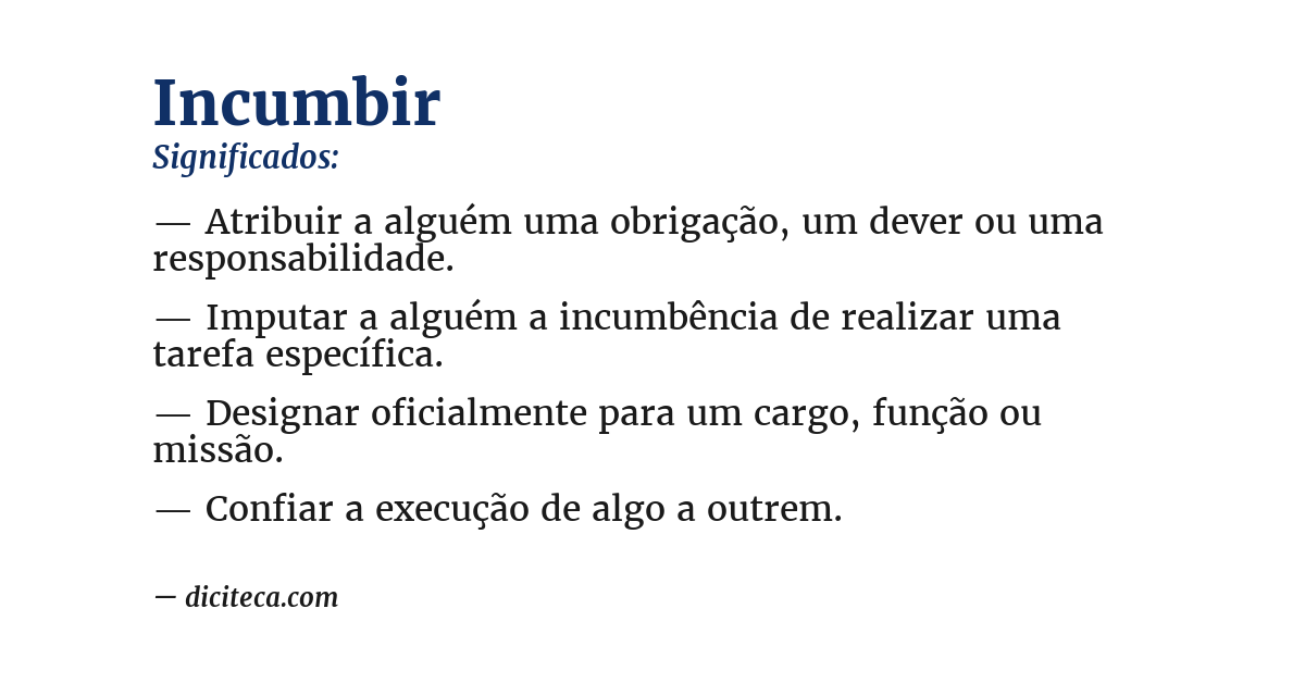 Significado de incumbir