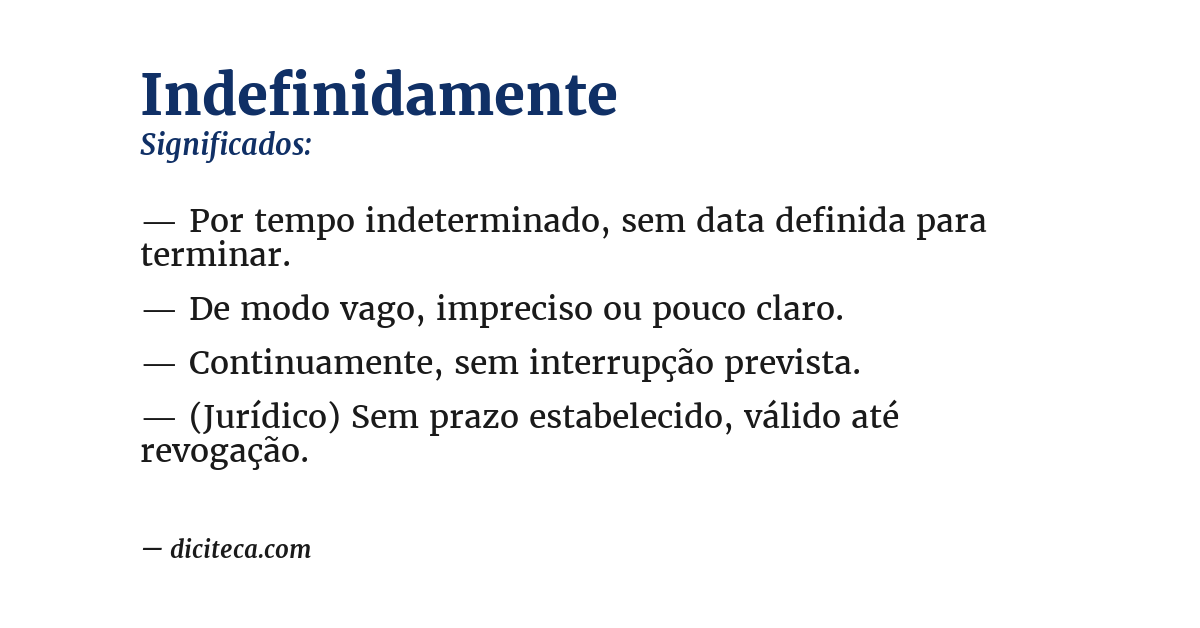 Significado de indefinidamente