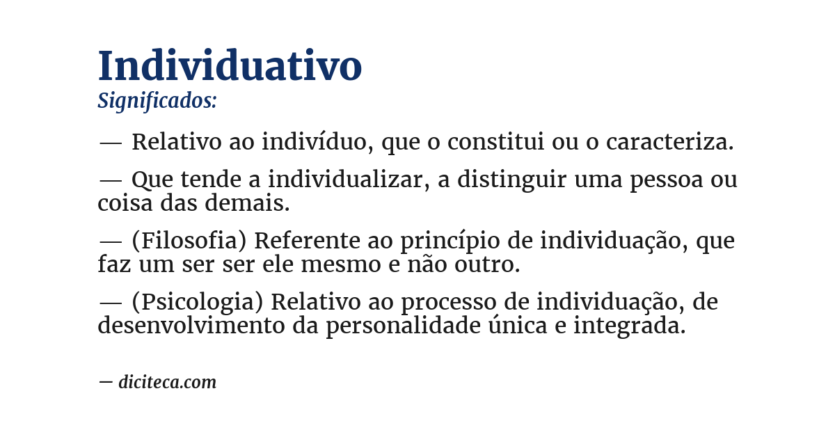 Significado de individuativo