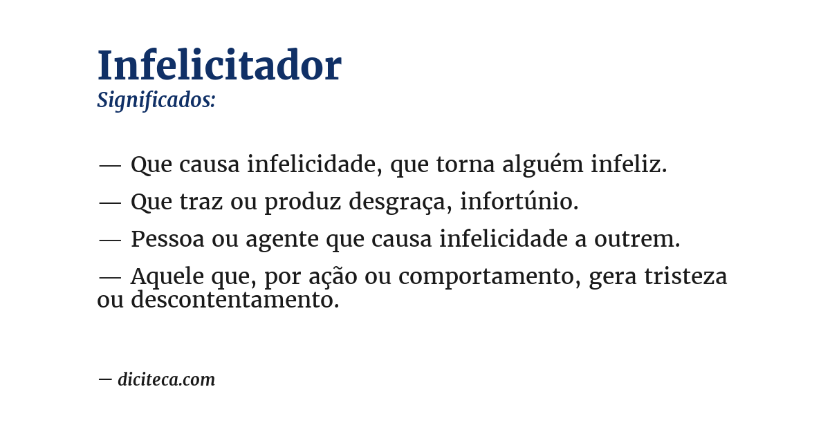 Significado de infelicitador