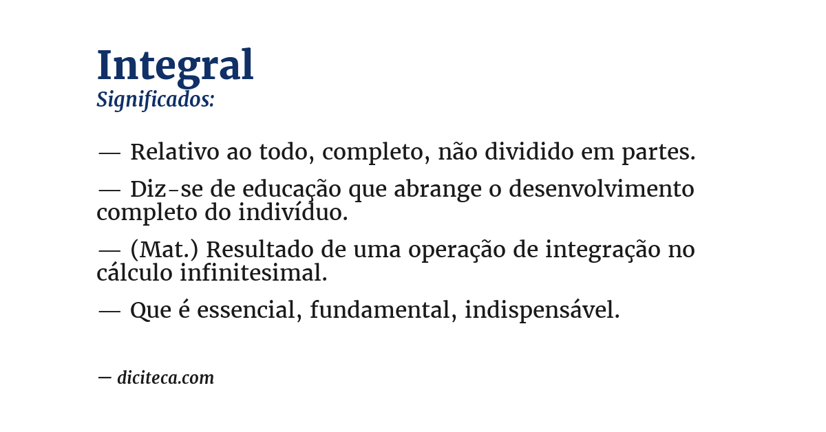 Significado de integral